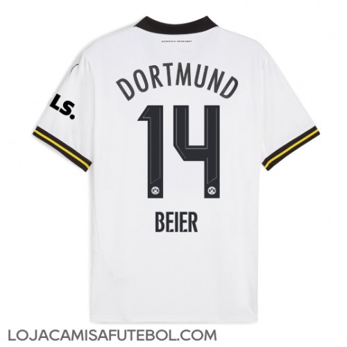 Camisa de Futebol Borussia Dortmund Maximilian Beier #14 Equipamento Alternativo 2024-25 Manga Curta